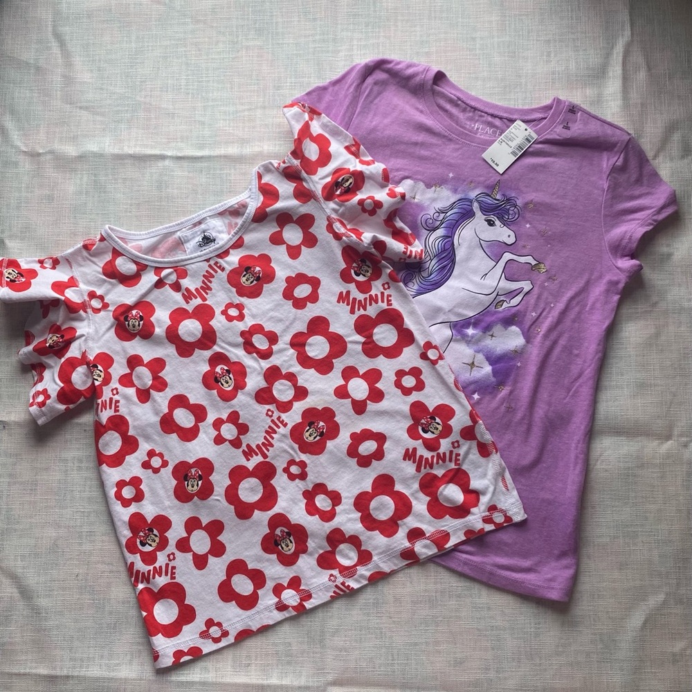 2 pc Clothing Lot- Disney &The Children's Short Sleeve Tees